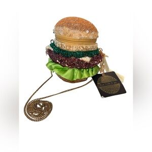 Beaded Hamburger Crossbody Bag by From India to You NWT